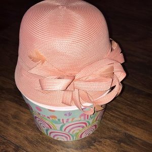 Women’s Pink Hat with Bow and Feathers